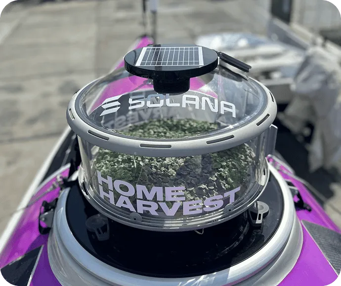 Prototype secured to the boat